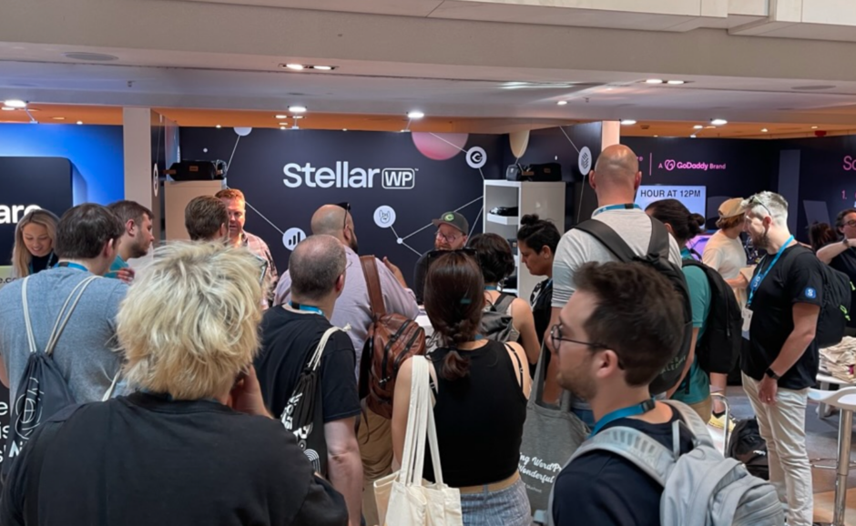 The StellarWP booth at WordCamp Europe 2023.